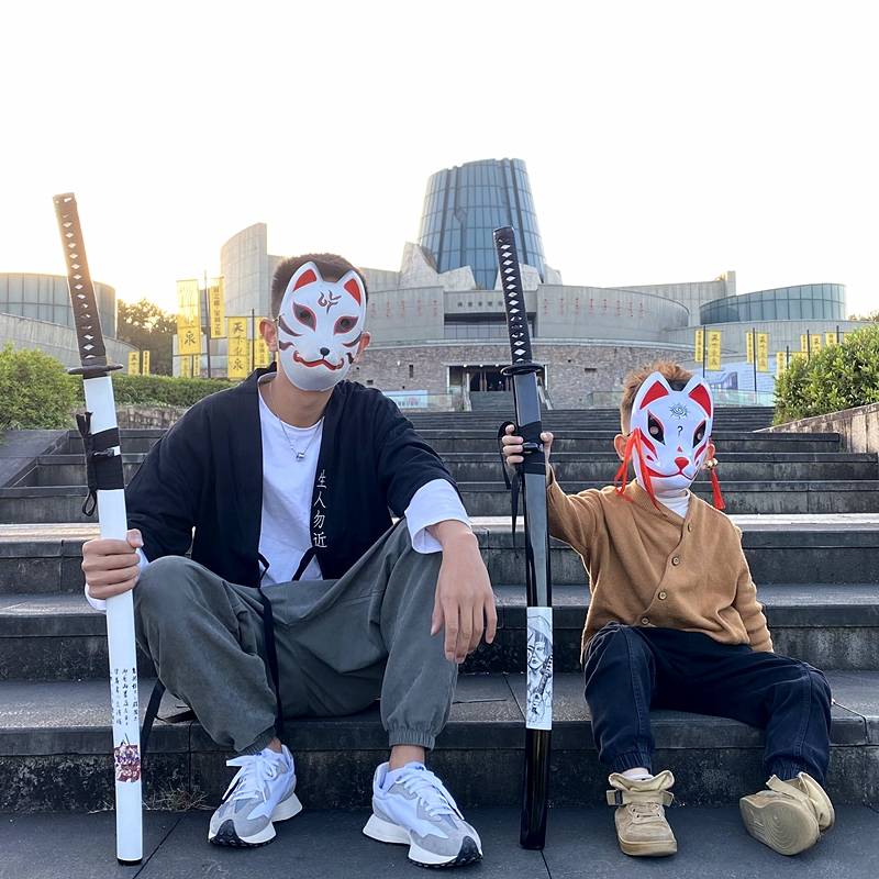 toy samurai blade with sheathhells anime wooden knife Children's daylife sword sword swordsman COS unknown