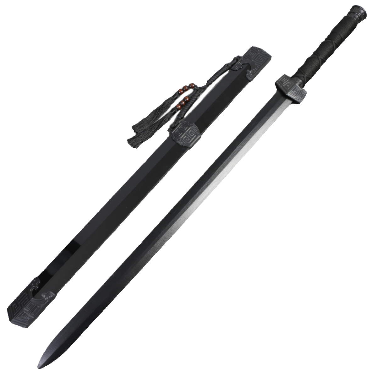 Qin Sword Plastic Han Sword Plastic Cold Steel High -intensity Martial Arts Training Big Sword Sword Sleeping Mob Wood -Sword Practice Toys Wooden