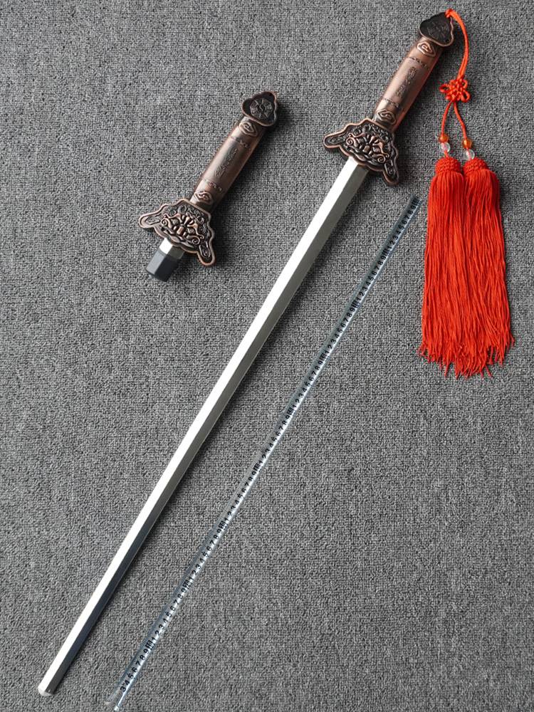 Tai Chi Sword Extension Sword Morning Exercise Performance Fitness Men and Women's shrinking martial arts folding sword props children hard dance sword sword