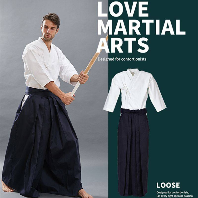 Japanese male and female home warriors residential service comfortable white blue 634 cotton fabric cotton male and female kendo clothing