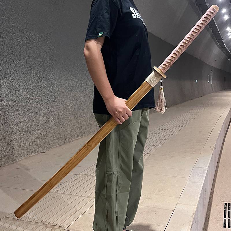 Miao knife 1.4 meters of bamboo and wooden sword with sheath with the Tang Hengdao Han Sword Summer Blade Martial Arts Training Performance Prop