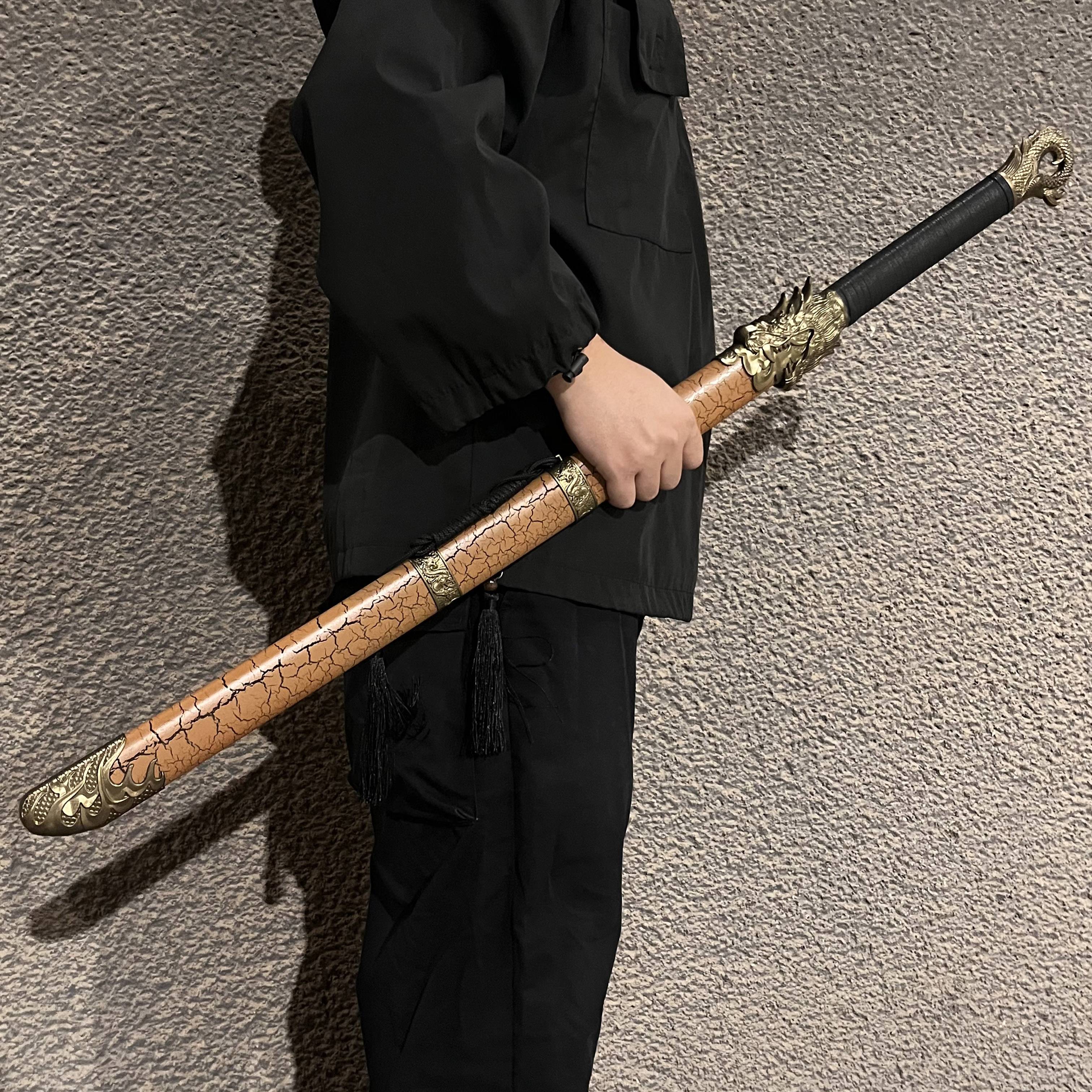 Wooden Knife Tang Hengdao Han Sword Miao Sword with Sheath Hosure Sword Sword Martial Arts Practice Samurai Blade COS Bamboo Sword Wooden Sword