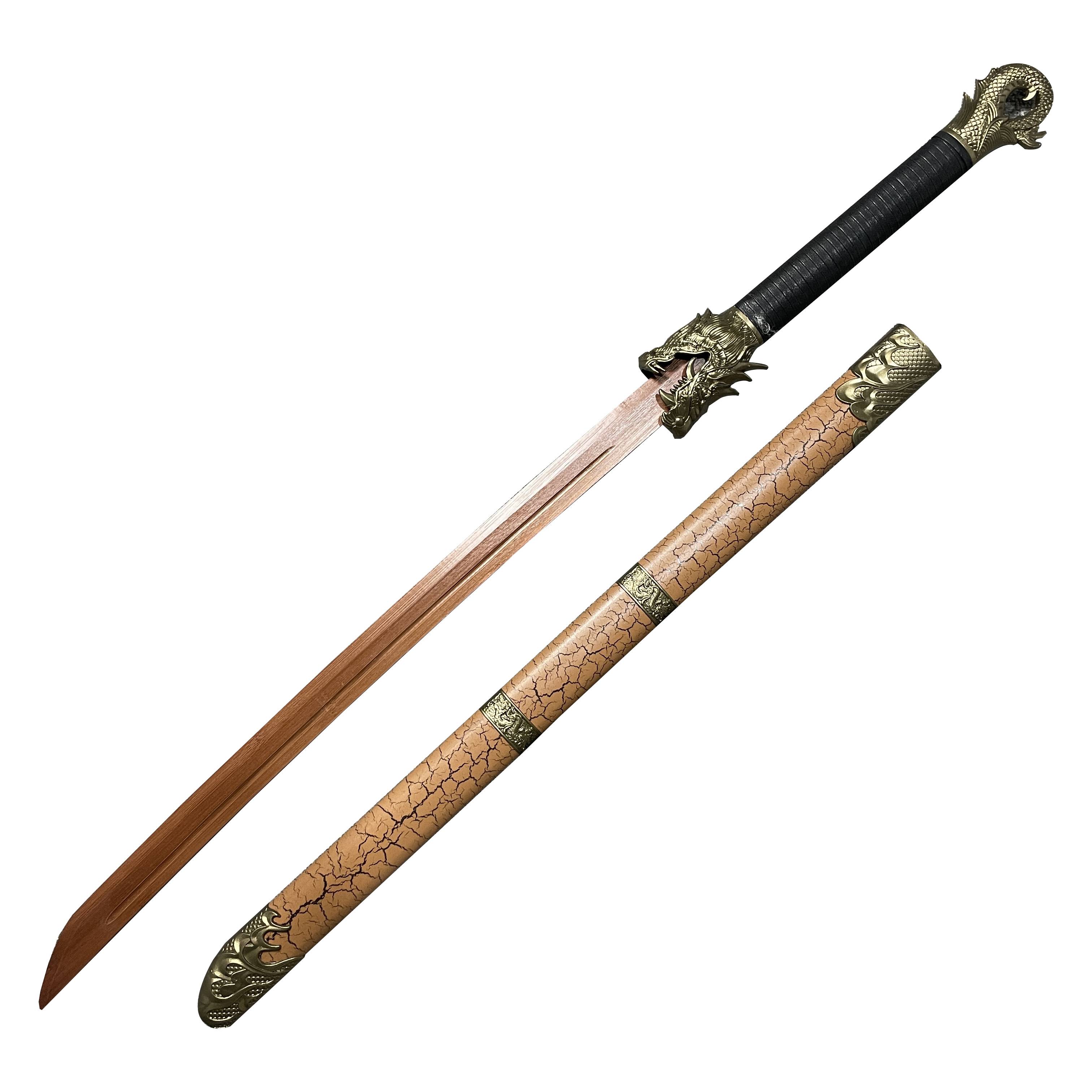 Wooden Knife Tang Hengdao Han Sword Miao Sword with Sheath Hosure Sword Sword Martial Arts Practice Samurai Blade COS Bamboo Sword Wooden Sword