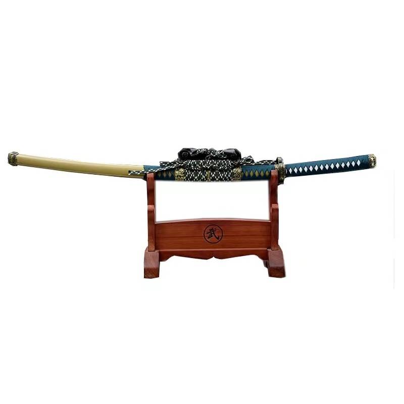 Wooden -handed knife with sheath practice Black Juhe knife Japanese -style knife cutting training samurai blade Kendo without opening the blade