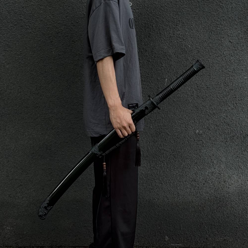 High-intensity cold steel plastic steel sword embroidered swordsmen trained to train Tang cross-blade warriors to draw swords and children's toys
