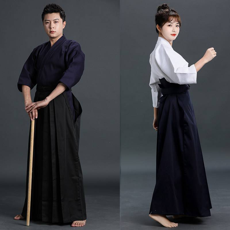 Japanese Kendo Skirt Skirt Pants Men's Female Competition Training Kendo Clothing Cos COS Headian Touncing Skirt Kendo Clothing
