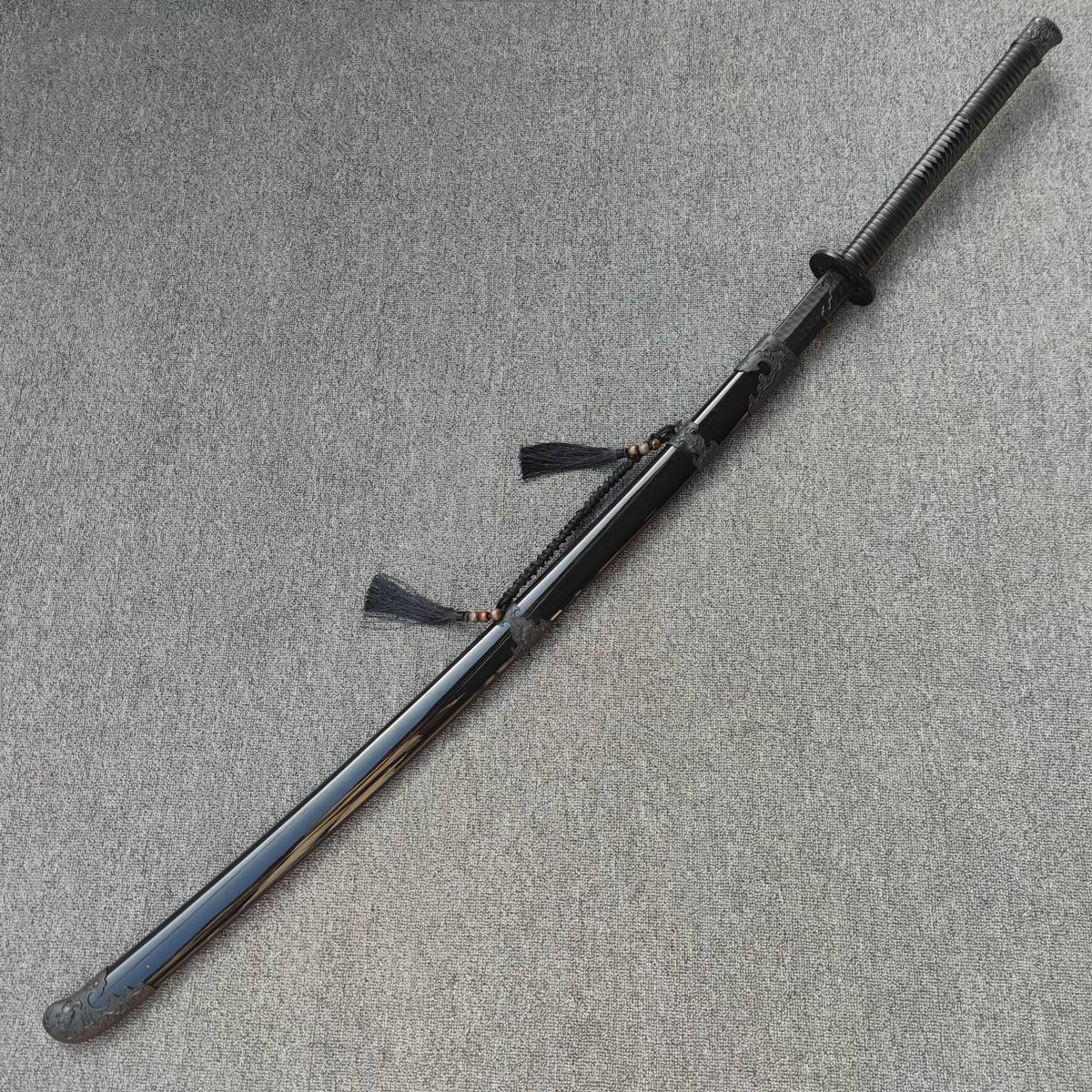 Plastic knife cold steel high -intensity training Miao knife Tang Hengdao embroidered spring knife samurai Han sword props children toys