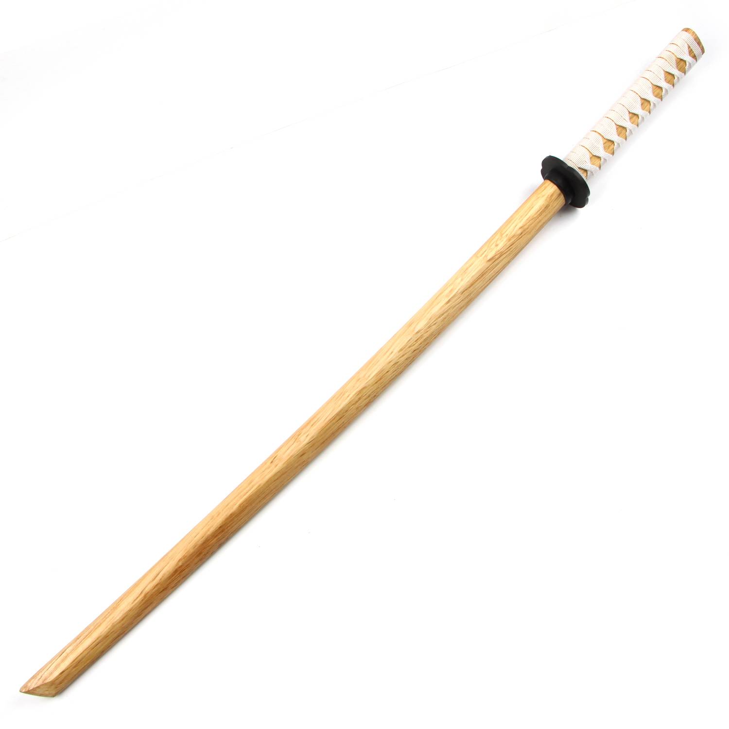 A 1-metre wooden white handle