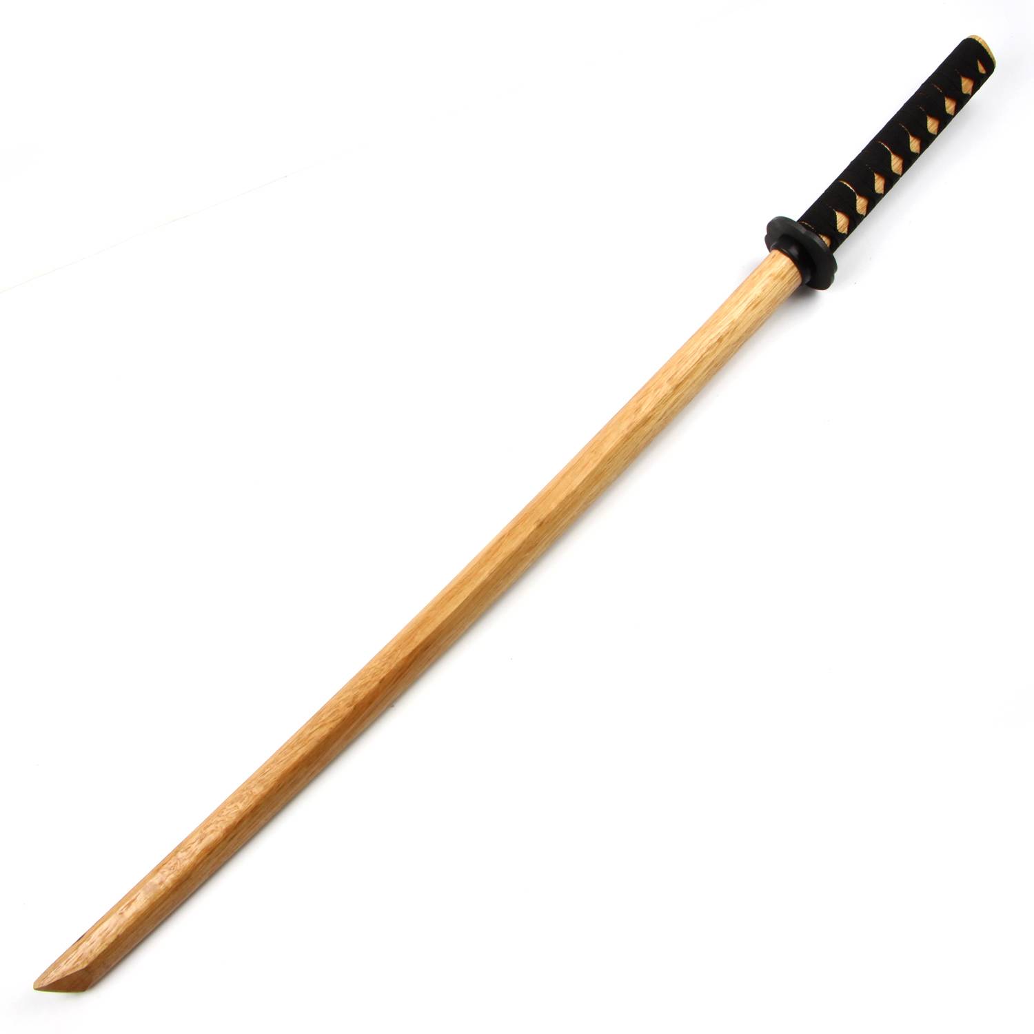 A 1-metre wood black handle