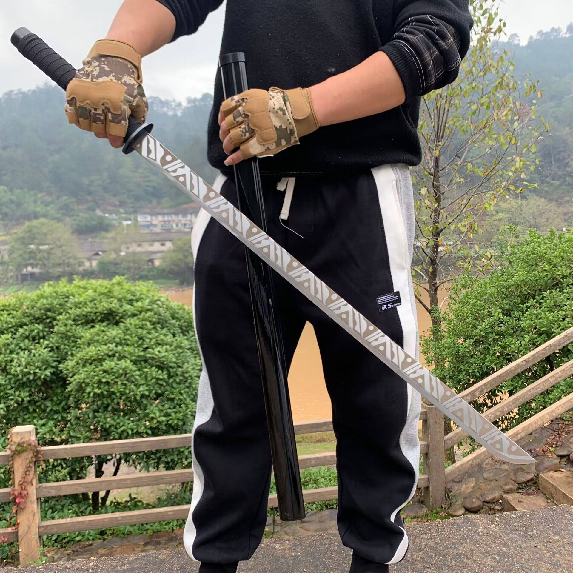 Cutting Mountain Training Kendo Military Knife Straight Horse Blade Tactical Steel Knife Weapon Town House Handmade Forging
