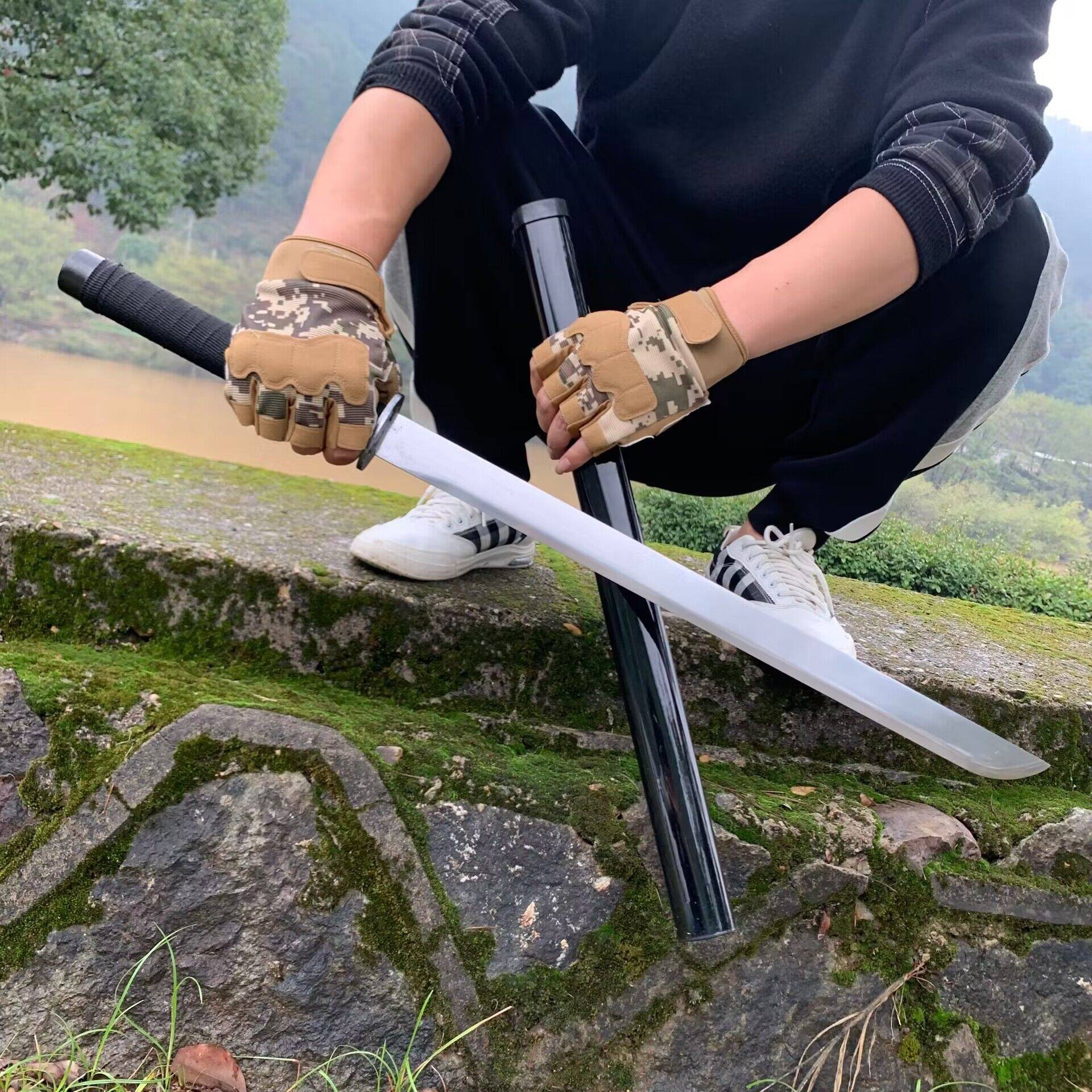 Martial arts camping sword sword -sword manganese steel survival landless metal defense practice knife
