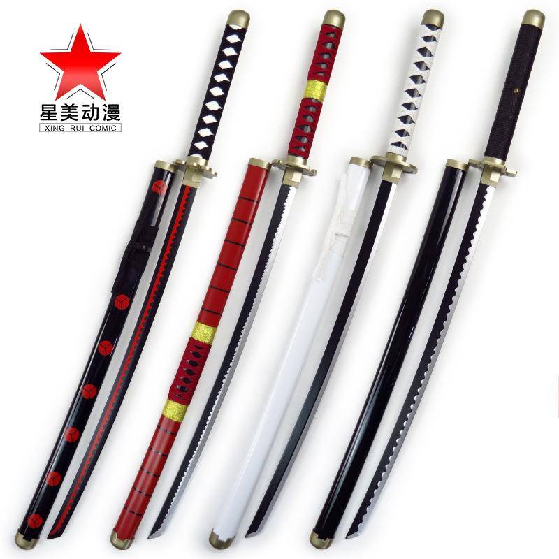 Factory Direct Sale of One Piece Sauron three knife ABS Japanese anime weapon, toy props, kendo wooden knife wood