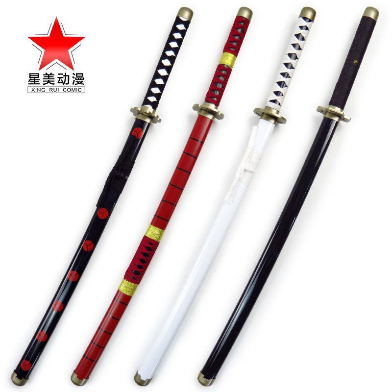 Factory Direct Sale of One Piece Sauron three knife ABS Japanese anime weapon, toy props, kendo wooden knife wood
