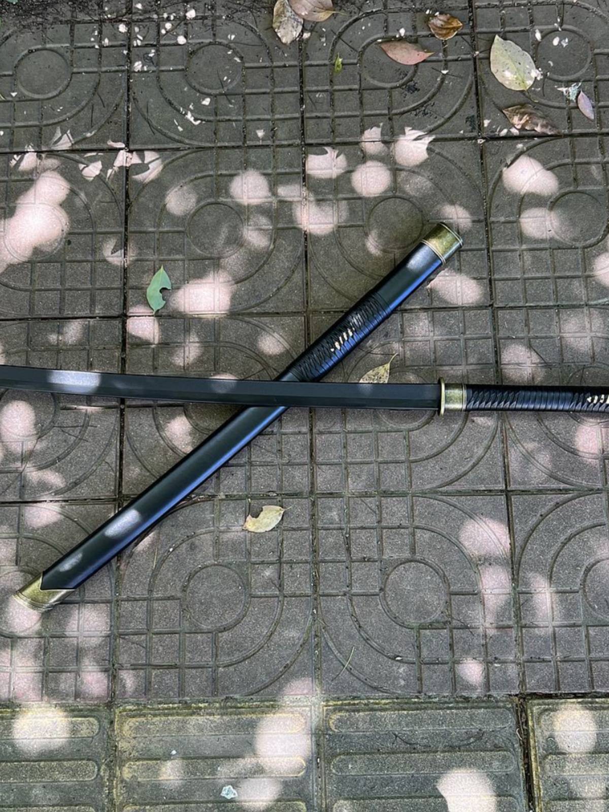 Plastic knife Cold Steel against the first residential road high -intensity training Japanese Kendo samurai pull knife children's toys