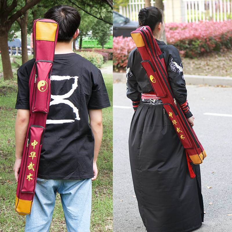 Double -layer Taiji Sword Bag Single -layer Sword Sword Sword Sword Bags Canvas Bamboo Bamboo Sword Ancient Wind Wind Sword Back Back Back Back Back