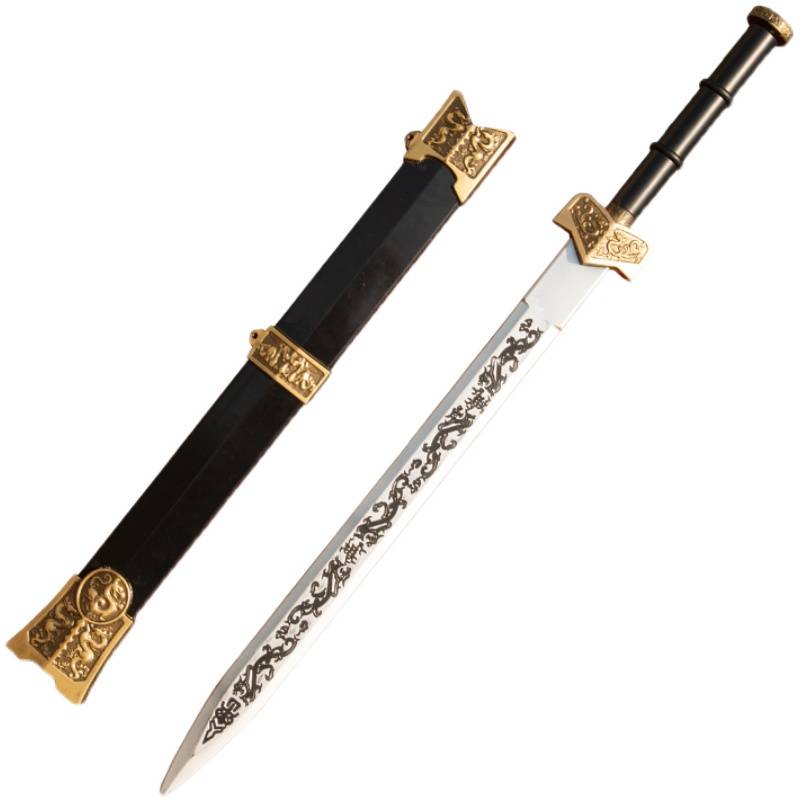 Children's toy sword Chinese Han sword with sheath plastic sword, sword sword, kendo without blade soft glue T simulation boys weapon model