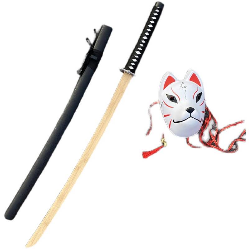 Wooden Knife Job Samurai Martial Arts Martial Arts Kendo Practice Tibetan Skin Bamboo Sword Pulling Sword Autumn Water Children's Toys Wood Sword