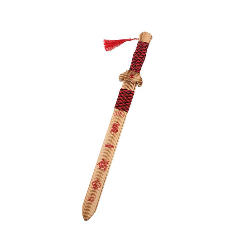 Children's Sword Short Wooden Sword 2 to 6 -year -old little wooden sword parent -child sheath weapon male girl solid wood performance wood short sword