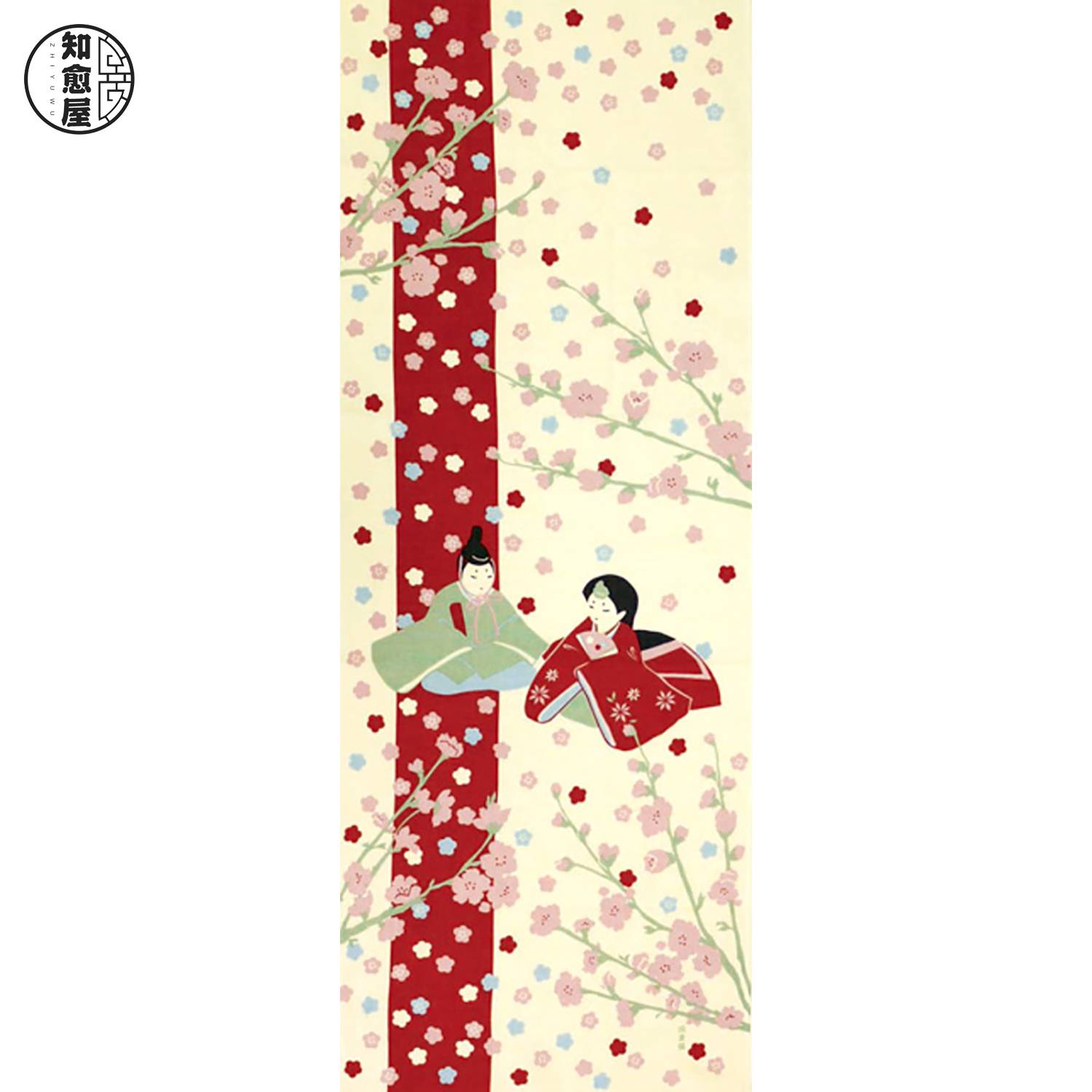 8 Daughter's Day Peach Blossom Festive Frequent Japanese Herita Yokohama dyed hands wipe the scarf to know the healing house, the sword, the headscarf and the wind