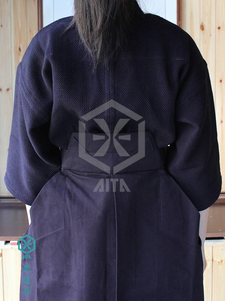 [Martial Arts] [Ren] Blue Dang Double Two Word Cotton Cotton Moso Top