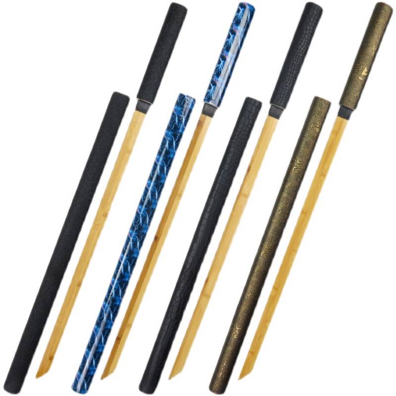 Tang Hengdao Samurai Blade Wooden Sword Ribbon House History Practice Sword Children's Toys COS Bamboo and Wood Sword