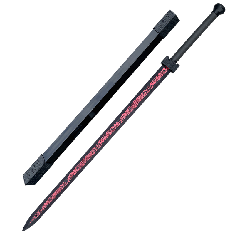 Samurai Blade Tang Hengdao Monte Wooden Skin Rubbing Sword and Sword House Horosa Martial Arts Practice COS Bamboo Sword