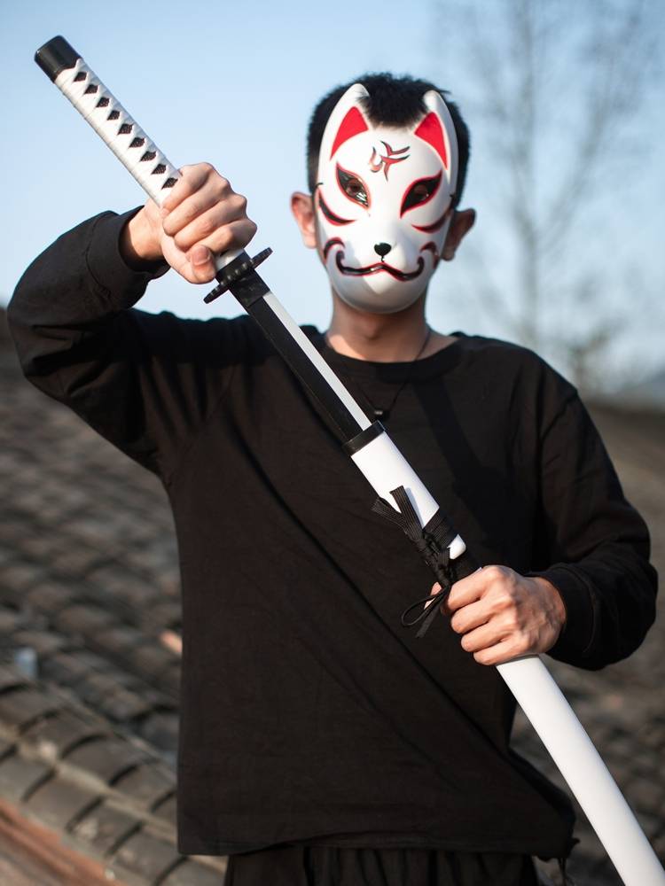 Samurai Blade Tang Hengdao Monte Wooden Skin Rubbing Sword and Sword House Horosa Martial Arts Practice COS Bamboo Sword