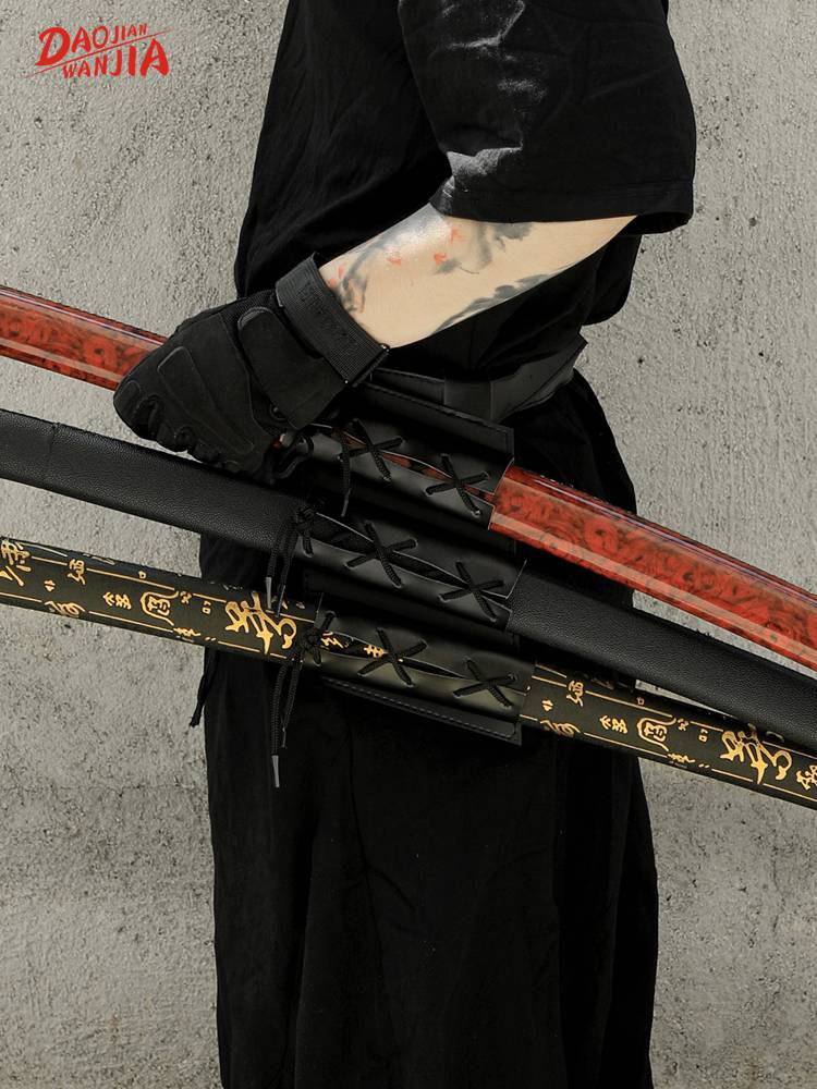 Sword accessories Kendo belt sword bag shoulder -to -back strap Pu leather sword sword fixed device sword sword waist hanging knife rack
