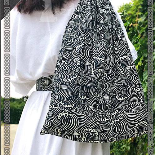 Tianzhitu storage bags, bags and wind fabric bags, Shiba Inu to attack the waves of waves, oversized children adults