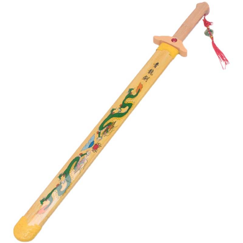 Qinglong Sword Word Children's Toys Wooden Sword Handbook Bamboo Sword Prot package
