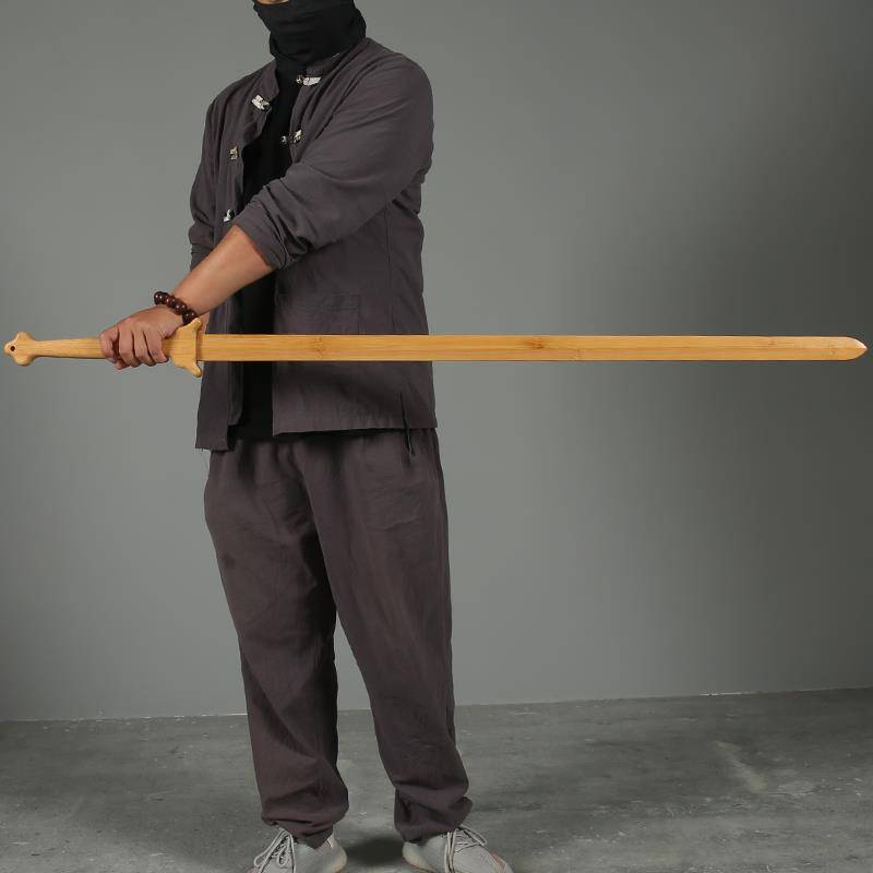 Wooden Sword Solid Wooden Miao Sword Big Bamboo Long Sword Martial Arts Training Performance Single Single Handmine Tai Chi Tang Jian