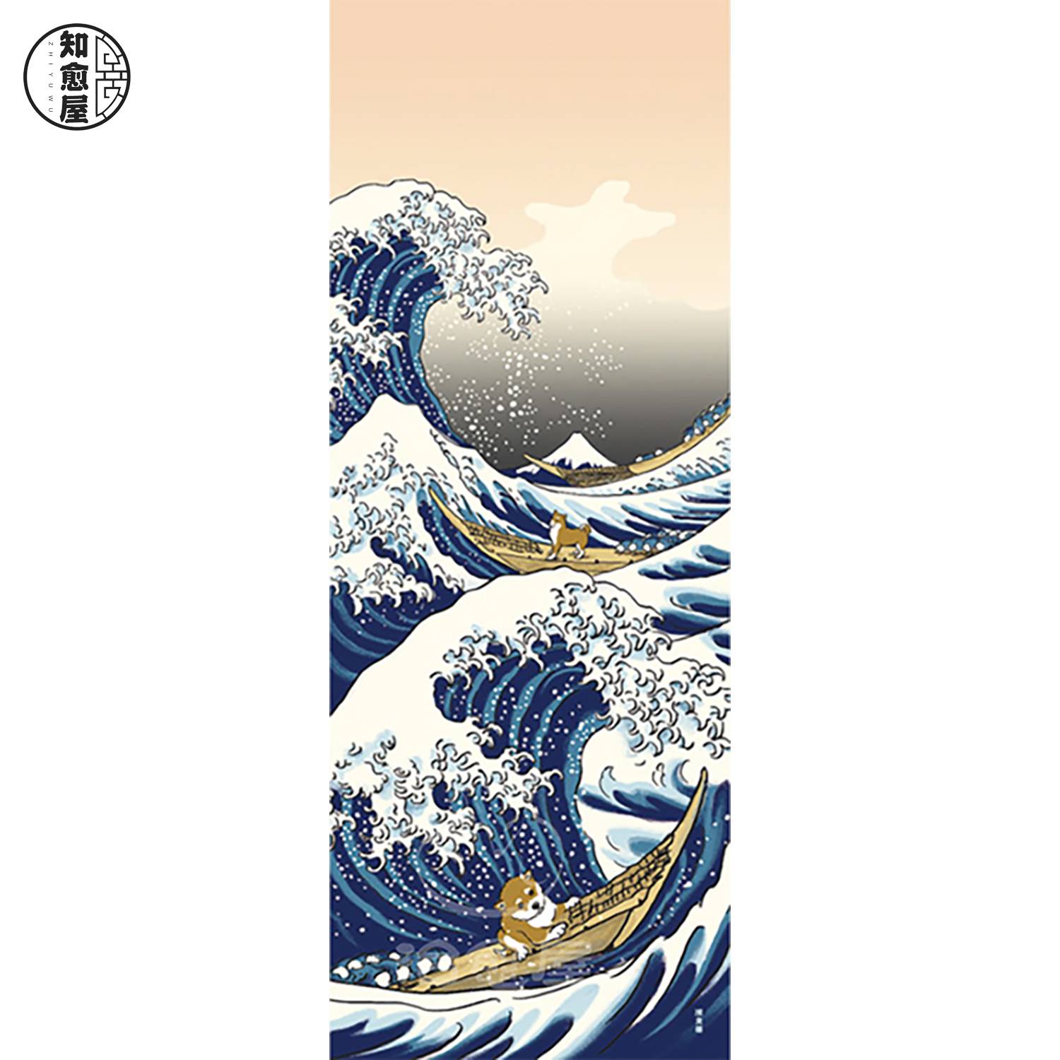 Four Dog Dog Ukiyoshi Douchai Japanese Yokohama Dyeing Hand Wit Wipes to Know the House Sword Dao Taoist Towel and Wind Hanging Painting