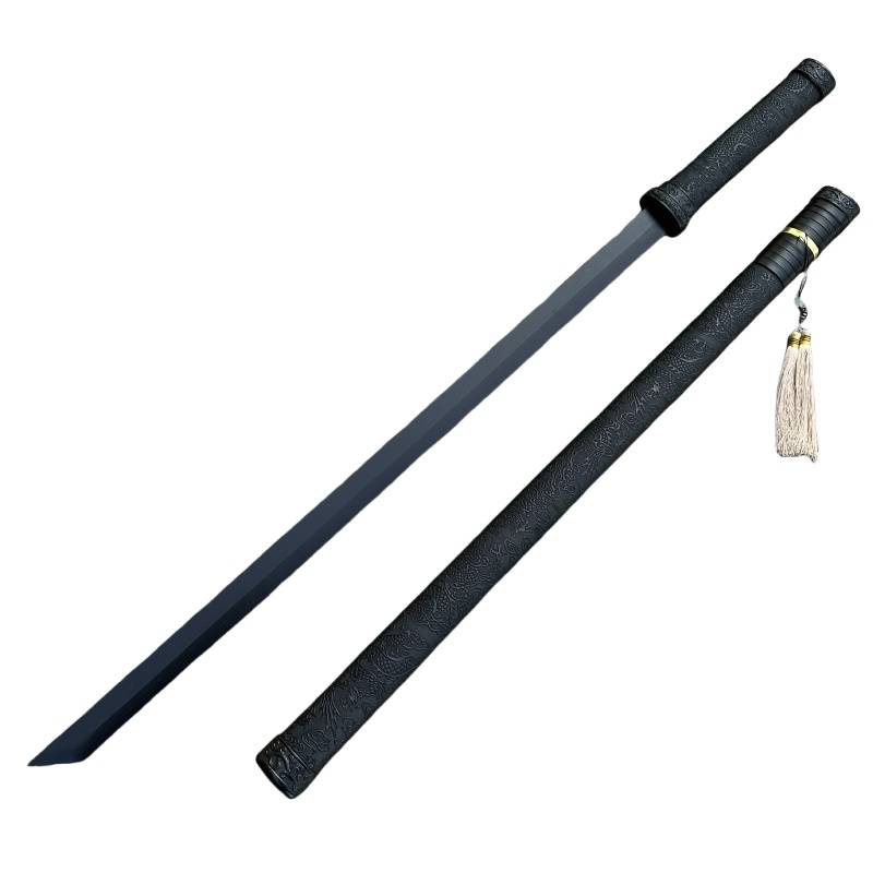 Bamboo and wooden Tang Hengdao with a sheath live and sword sword sword -sword sword sword sword sword -edge training props children toy wooden knife