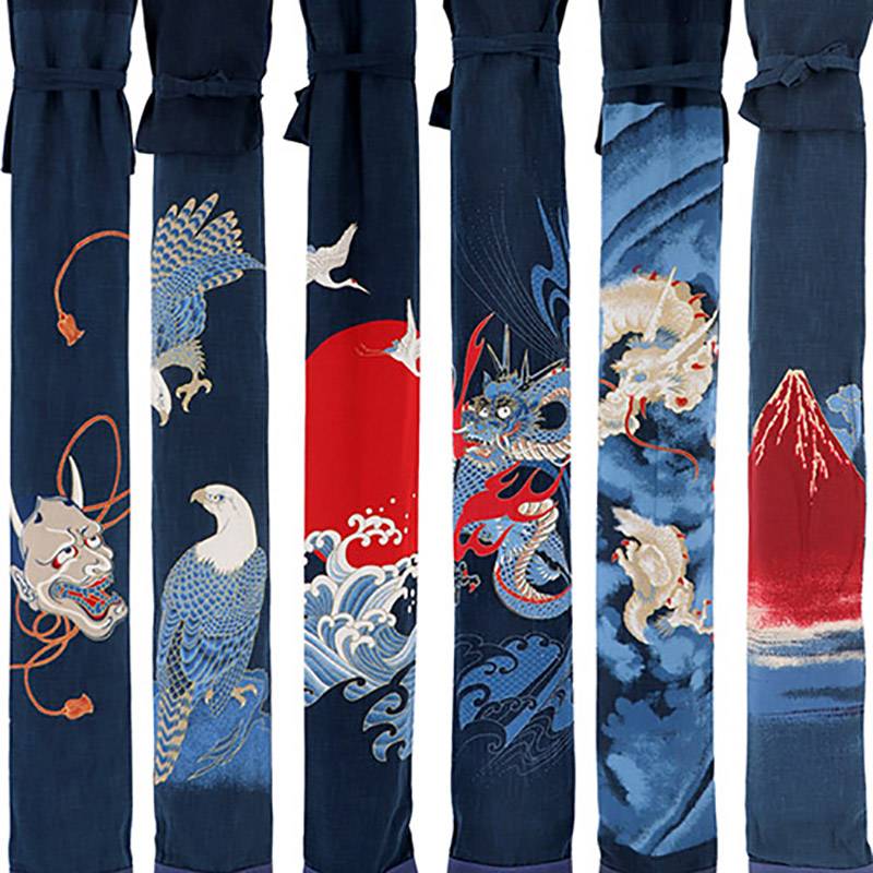 Bamboo knife bag Prajna Eagle Fox Mountain Heilong Japanese -made dyeing sword bag Knowing House Import kendo accessories healing house