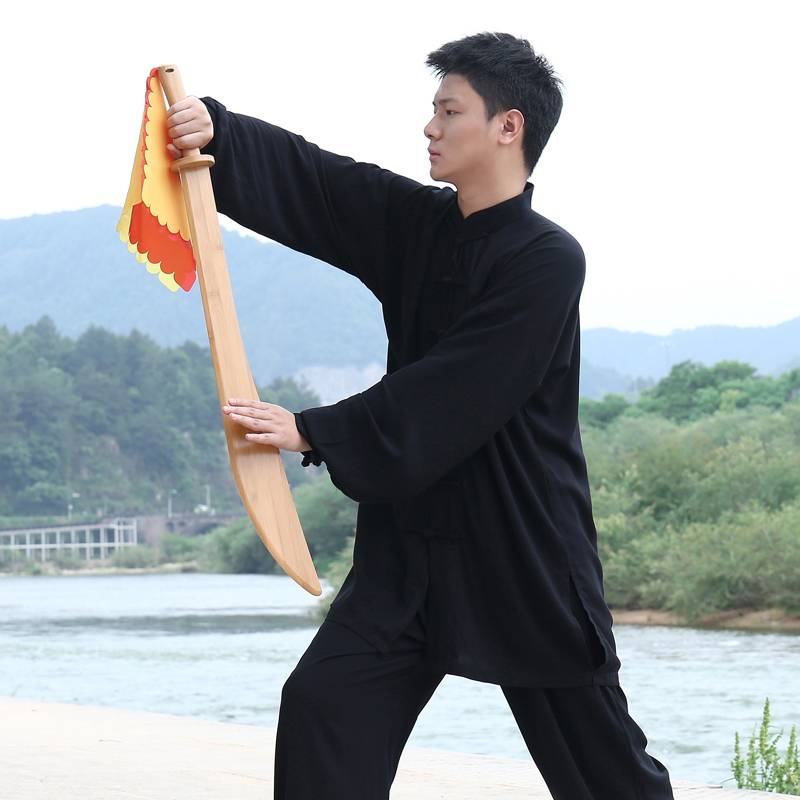 Men's Women Martial Arts Swordsmanship Training Bamboo and Taiji Sword Fitness Morning Exercise Performance Children Practice Tai Chi Knife