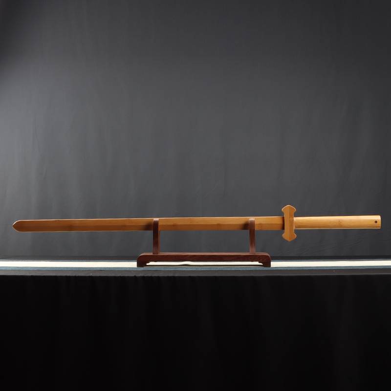 Bamboo sword with sheath real wood -making all bamboo and wooden sword samurai training performance ancient wind Taiji sword adult sword children children