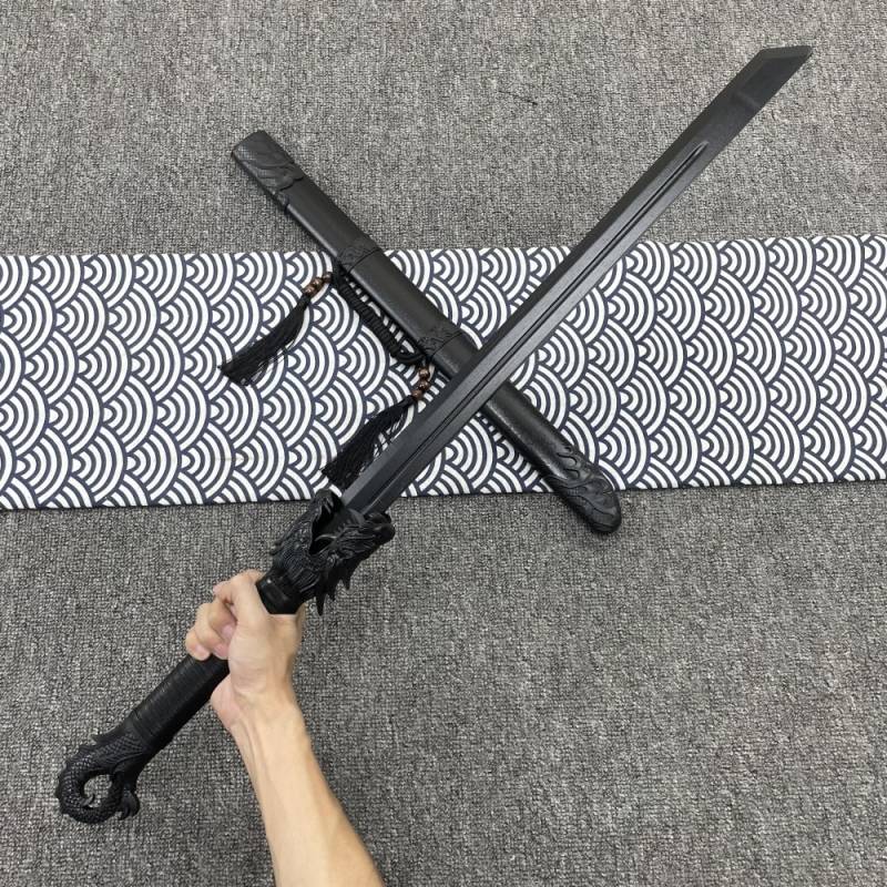 Short -knife Tang Hengdao Wooden Knife Plastic Sword Embroidery Spring Knife Cold Steel Han Sword Training Samurai Blade Sword Prop