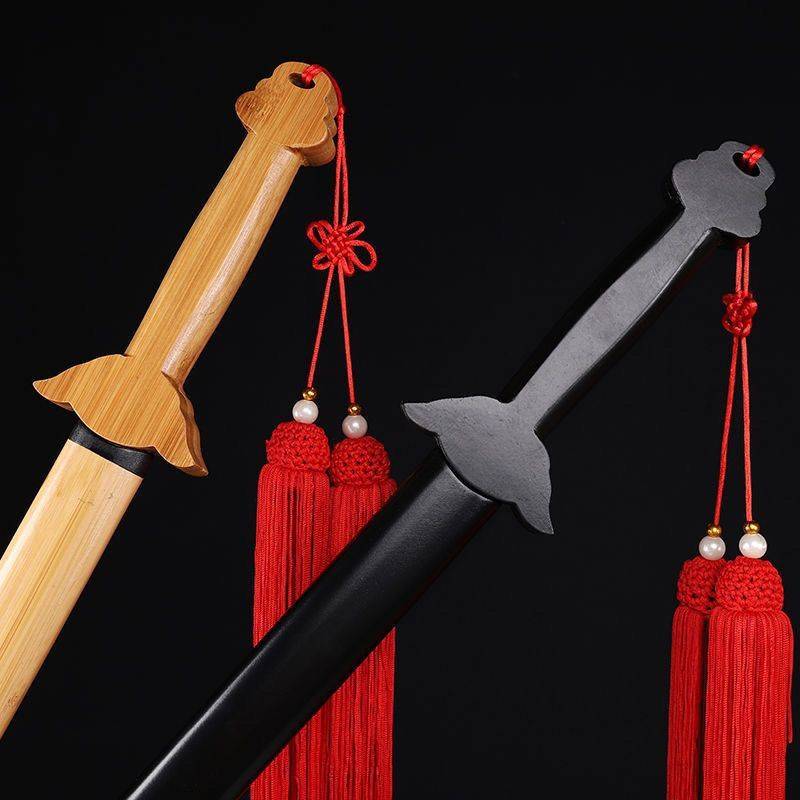 Wooden Sword Solid Wood Taiji Twita Troubled Sheath Martial Arts Martial Arts Martial Arts Swing Temple Training Chinese style widening morning training Taiji wooden sword