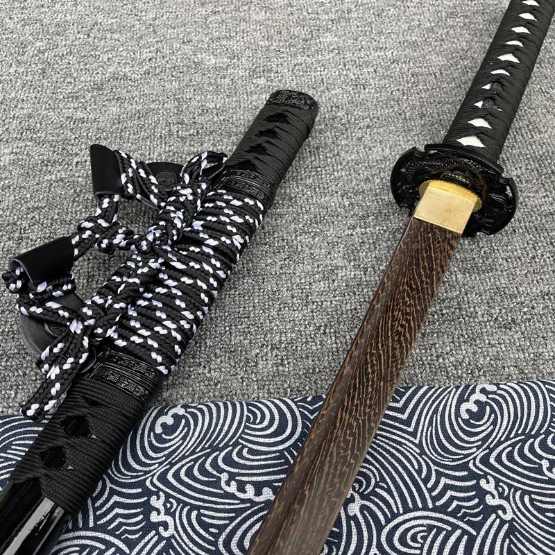 Jugong Kendao Handmade wooden knife with sheaths and dynamic playable Chinese Tang Hengdian Sword Sword Pulling Sword COS Anime Weapon