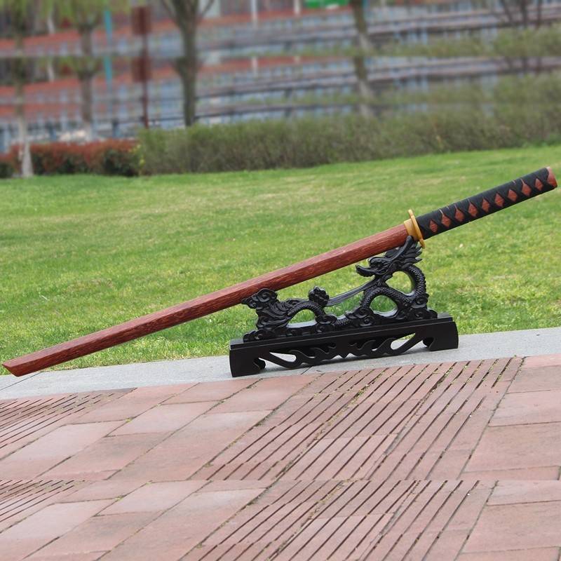 Solid Wooden Kiming Knife Japanese Kendo Wood Sword Training Bamboo Sword with Sheath Practice Bamboo Sword Unknown Blade Pulling Sword Wood