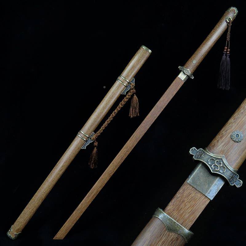 2024 new ancient style flower Xi Pear collection ornaments Tangju Hengdao wooden martial arts budding co -road Kendo sword