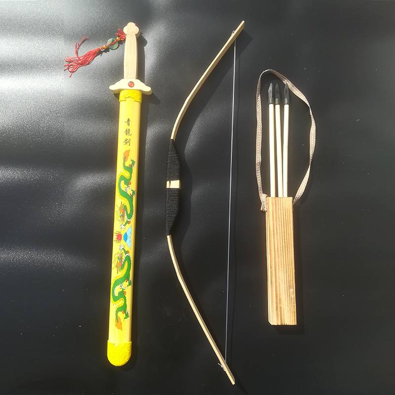 Blue Dragon Sword with a barrel and a bow