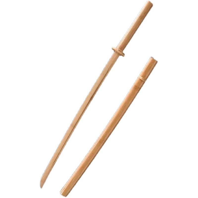 Japanese samurai Blade Kendo Kuki Road pulls the knife and practice props, wooden, well -dusher with sheath bamboo knife and wooden knife