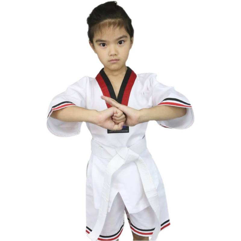 Tekwondo short-sleeved, male-skinned, adult, white shirt, long-sleeved, long-sleeved