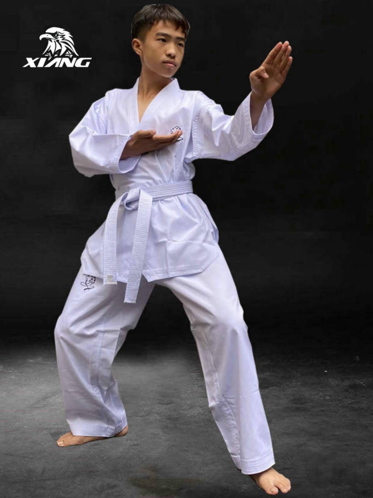 Guangzhou Xiangpai Pure Cotton Full White Taekwondo Museum Training Clothing Performance Service Young Children Adult Service