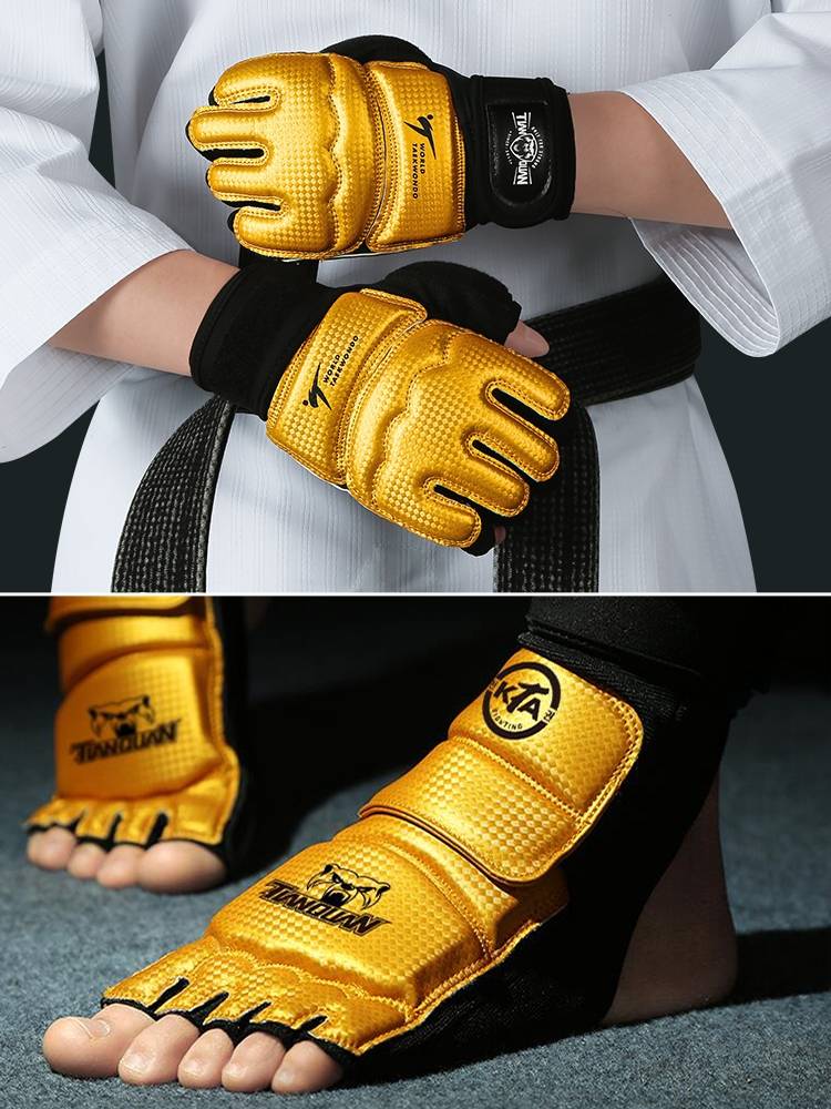 An adult training competition with a full set of gloves to protect the back of your feet and feet