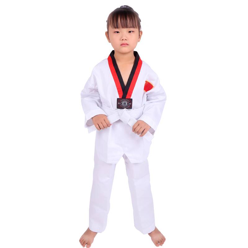 Taekwondo wears a child taekwondo dress to train a man and a woman in pure cotton