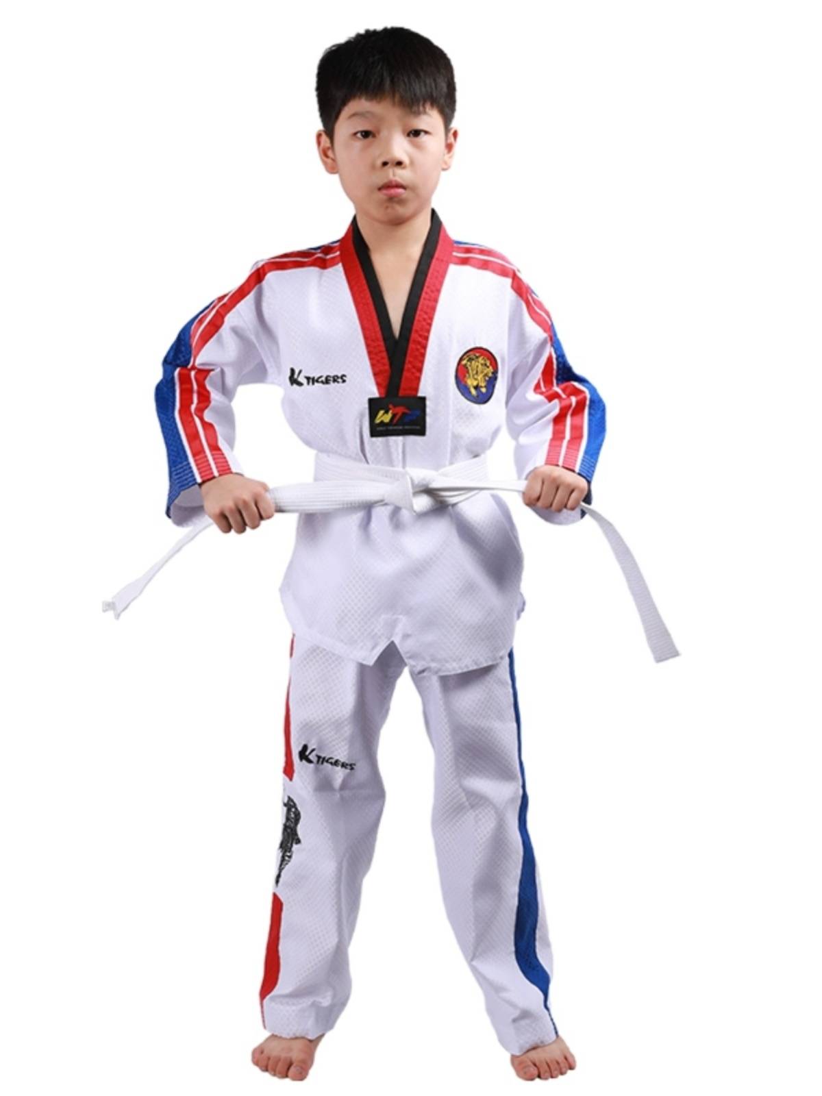 Custom Tiger Taekwondo Dooring Performance Training Training for Children Adult Costume Embroidery Printing Factory Direct Sales