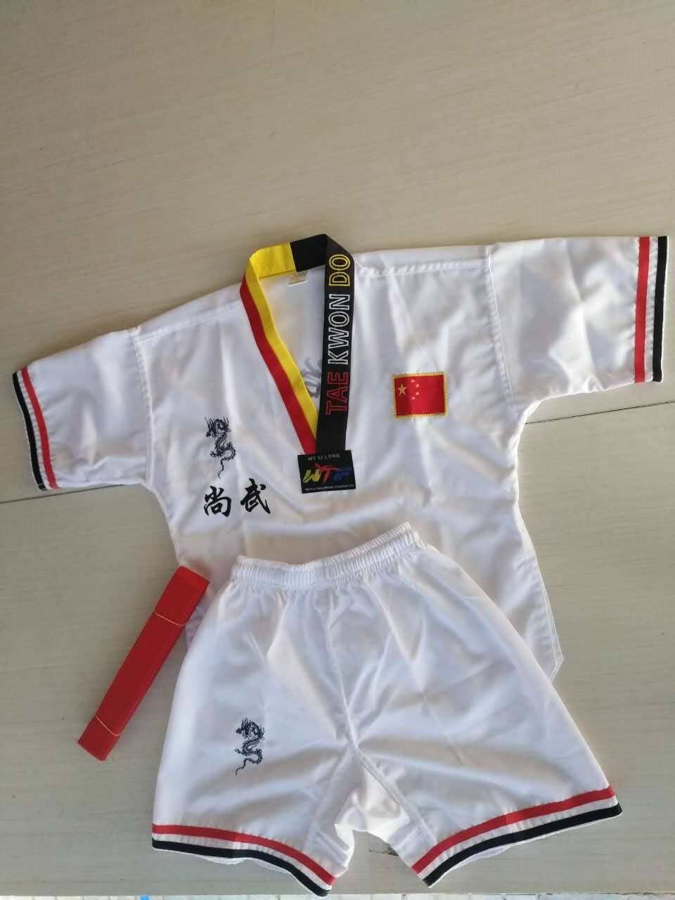 New cotton spring and summer adult children Taekwondo clothing long -sleeved short -sleeved polyester cotton men's and women's clothing training clothes 
