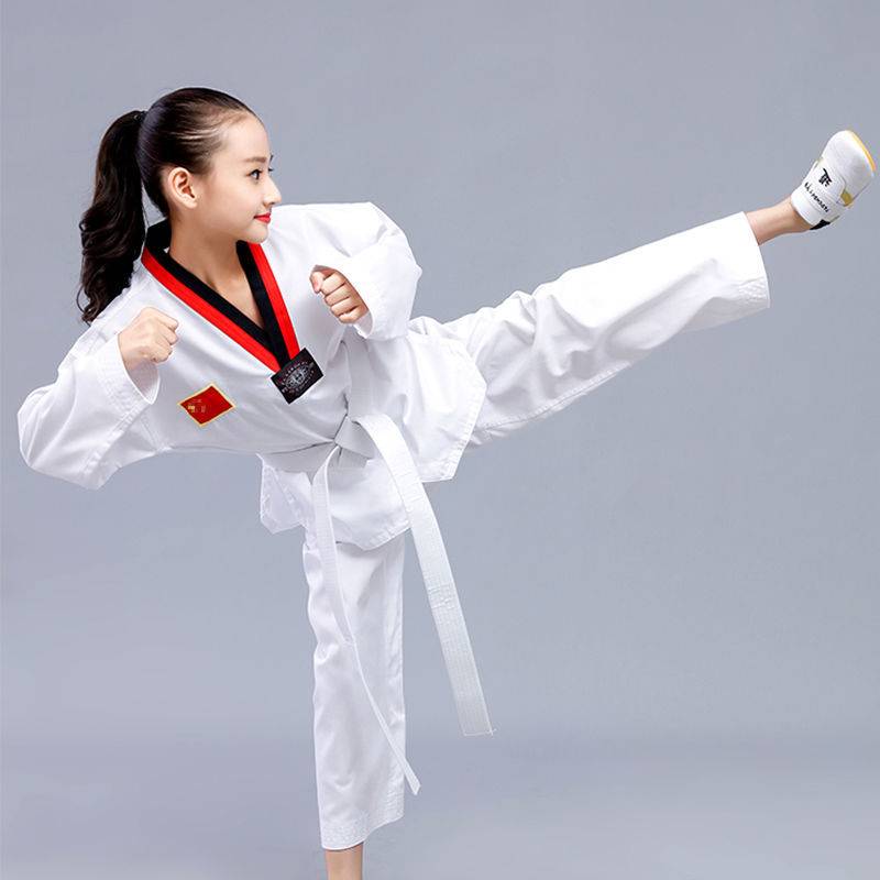Pure cotton Taekwondo clothing Children's long -sleeved short -sleeved clothing adult boys winter Taekwondo clothing junior taeko suit